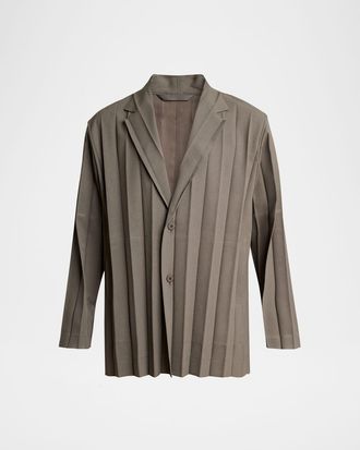 Homme Plissé Issey Miyake Mens Edge Ensemble Pleated Sport Coat