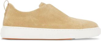 Santoni suede slip-on sneakers - men - Calf Leather/Calf Suede/Rubber - 11 1/2 - Neutrals