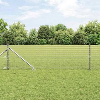 Berkfield Home Suitable Fence Posts Set Set of 13 Silver Galvanised steel