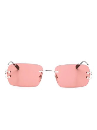 Cartier C-shape rectangle-frame sunglasses - Silver