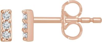 Diamond2Deal 14K Gold.05ct Lab-Grown Diamond Bar Stud Earrings Clarity SI, Color G-H