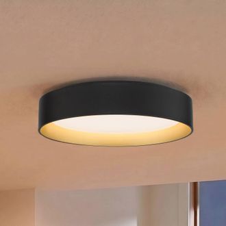 Lindby L&aacute;mpara De Techo Led gracjan En Negro Pl&aacute;stico - Lindby