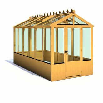 Shires Holkham 6 x 12 Greenhouse - Timber - L357 x W179 x H237.3 cm in Light Brown