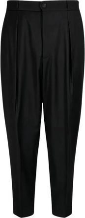 Manuel Ritz Gekreukte wollenblend broek - Heren - Nette broeken - Zwart - L - Wol - Broeken