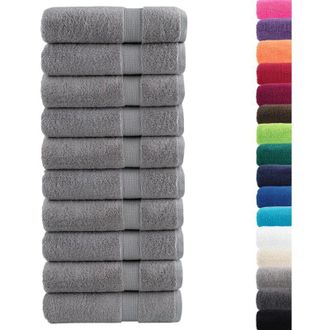 vidaXL Toallas De Ba&ntilde;o Solund 10 Unidades Gris 100x150 Cm 600 Gsm Vidaxl