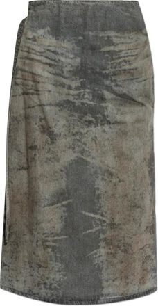 Diesel De-Morika-Fsi Denim Rok - Dames - Spijkerrokken - Grijs - W24 - Denim - Rokken