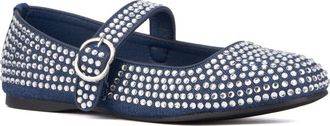 Olivia Miller Dawn Studded Mary Jane Flat in Denim at Nordstrom Rack, Size 6