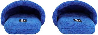 Dolce & Gabbana Unisex Slippers Blue Jacquard Flat Shoes