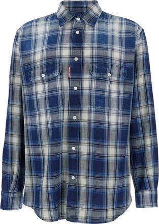 Dsquared2 Blue Checked Pocket Shirt