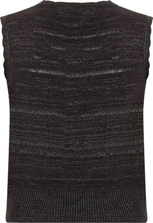 Vivienne Westwood Womens Sleeveless Knit Sweater Chocolate Viscose
