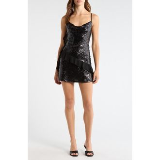 PacSun Jasmine Sequin Party Dress in Black at Nordstrom Rack, Size X-Small