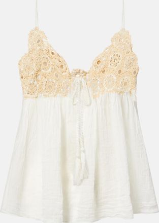 Ulla Johnson Alessia crochet-trimmed cotton gauze top