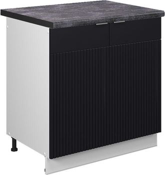 Vicco Armario Bajo Para Fregadero Fame-line, Rayas Negras, 80 Cm, Et Antracita Vicco