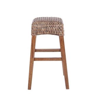 Jonathan Y Designs Maui Hyacinth/Wood Backless Stool, Woven Seat with Natural Wood Frame in Natural (29.5 Bar Stool) at Nordstrom, Size Large