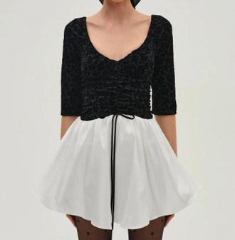 For Love & Lemons Midnight Mini Dress In Black/white