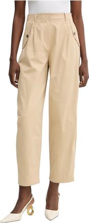 Guess Broeken, Dames, Beige, XS, Katoen, Denise Wijde Broek
