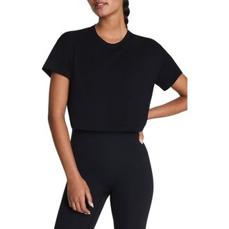 Spanx Supernaturals Crop T-Shirt in Very Black at Nordstrom, Size Large
