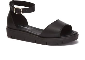 Andrea Womens Ankle Strap With A Buckle Sandal In Black