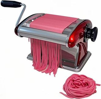 OEM M&aacute;quina Para Pasta, Manual, M&aacute;quina Multifuncional Para Pasta, Prepara Tu Propia Pasta, Con 2 Cuchillas (2 Mm/4 Mm), Acero Inoxidable, Rojo