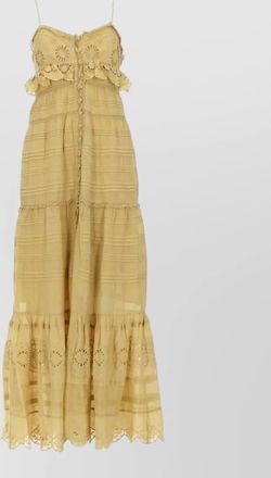 Isabel Marant dress spaghetti straps tiered ruffle embroidered