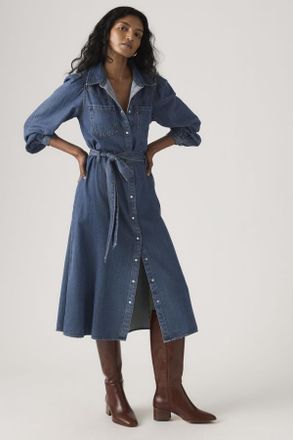 Levi's Journey Long Sleeve Maxi Dress - Donna - XS - Blu / Celestial Blue