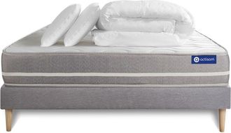 Actisom Pack colch&oacute;n gris l&aacute;tex y espuma viscoel&aacute;stica 140 x 190