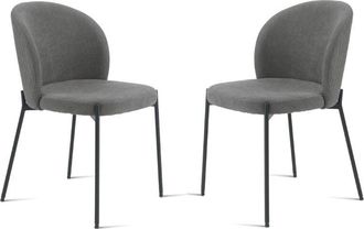 Capodarte Capodarte - Sedia in tessuto Antracite con struttura in metallo meggie 2 sedie