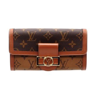 Louis Vuitton Beige Brown Leather Long Wallet (Bi-Fold) (Pre-Owned)
