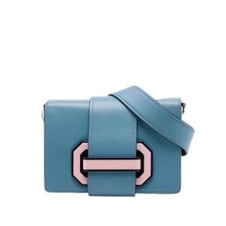 Prada Pre-owned Plex Ribbon - Dames - Pre-owned - Blauw - Maat: ONE Size Leer