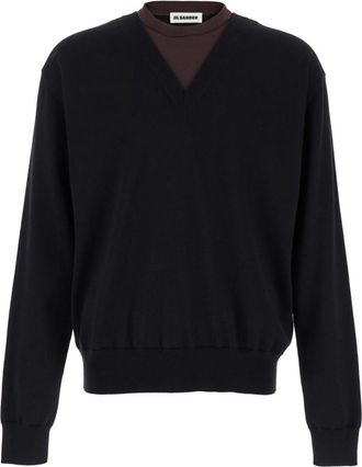 Jil Sander Black Double-neck Sweater