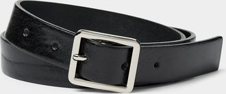 Simons Womens Square-buckle leather belt