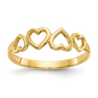 Diamond2Deal 14k Yellow Gold Heart Ring