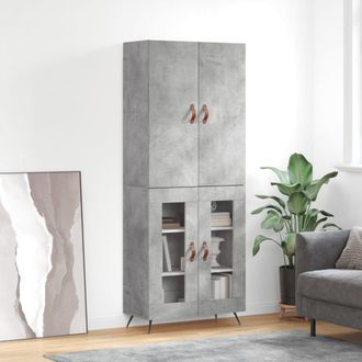 Berkfield Home Highboard Concrete Grey 69.5x34x180 cm Engineered Wood