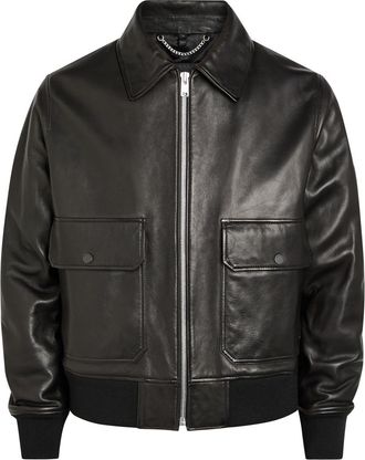 Belstaff Pilot Logo-appliqu&eacute;d Leather Jacket - Black - L