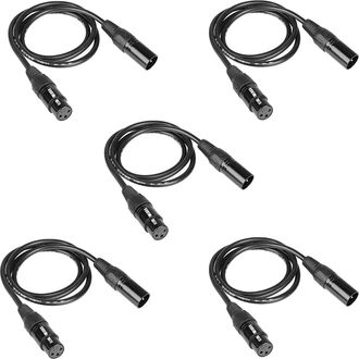 OEM Paquete De 5 Cables Dmx 512 De 3 Pines De 3 M, Dmx Verdadero Macho A Hembra, Para Iluminaci&oacute;n De Escenario Dmx