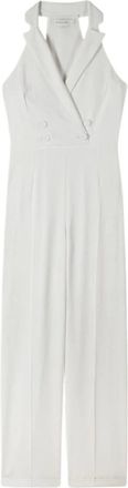 Patrizia Pepe Patrizia Pepe, Jumpsuits, female, White, Size: S Double-breasted Crepe Jumpsuit