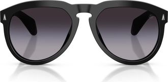 Moncler Isopleth 56mm Pilot Sunglasses in Black /Grey Gradient at Nordstrom