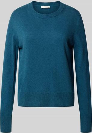 Tom Tailor Regular Fit Strickpullover aus Baumwoll-Kaschmir-Mix in Petrol Melange, Größe XXL