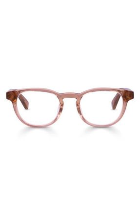 Eyebobs Clearly 46mm Round Blue Light Blocking Glasses in Rose Crystal at Nordstrom, Size +2.00