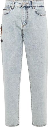 Philipp Plein Denim Broek Mom Fit Paisley - Dames - Loose Fit Jeans - Blauw - W25 - Denim - Jeans