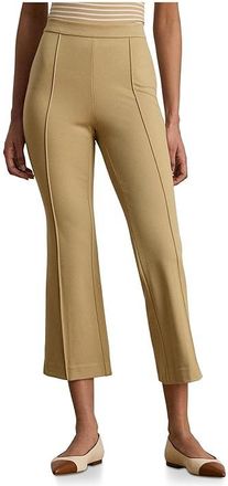 Lauren Ralph Lauren Petite Twill Flare Ankle Pants Womens Clothing Birch Tan : 10P 25, Elastane/Nylon/Viscose