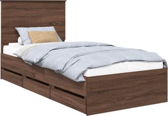 vidaXL Estructura De Cama Roble Marr&oacute;n 100 X 200 Cm Madera Ingenieril Vidaxl