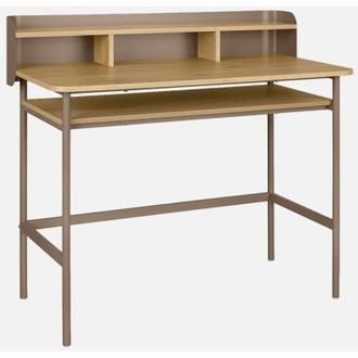 Sweeek Scrivania in metallo e legno con 3 vani
