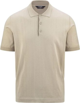 K-Way Klassiek Poloshirt met Korte Mouwen - Heren - Polos - Beige - S - Katoen - Tops