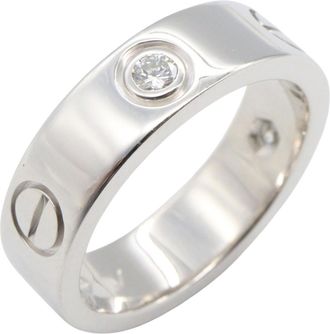 Cartier Silver Clear White Gold (18K) Band Ring (Pre-Owned)