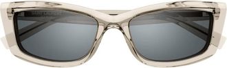 Saint Laurent New Wave Silver Mirror Cat Eye Ladies Sunglasses SL 658 003 54