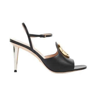 Gucci Schoenen, Dames, Zwart, 35 1/2 EU, Leer, Blondie Sandalen met Hak