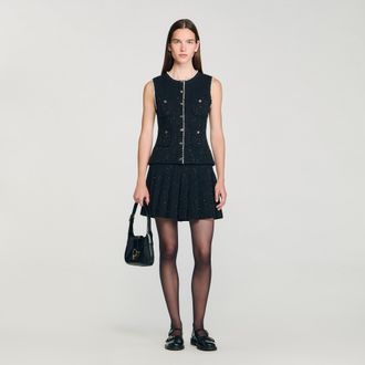 Sandro Decorative tweed waistcoat