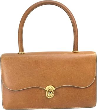 Herm&egrave;s Tweedehands leren handtassen - Dames - Vintage Handtas - Bruin - ONE Size - Leer - Vintage