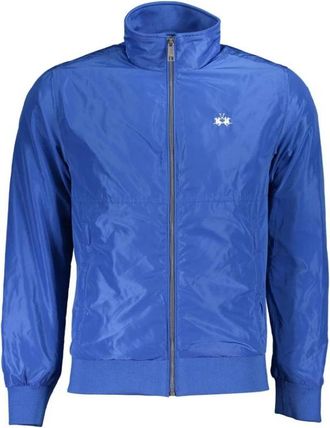 La Martina Blauwe Geborduurde Windbreaker Jas - Heren - Zomerjassen - Blauw - 2XL - Leer - Jassen